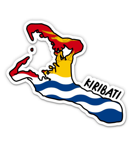 Kiribati Map with Flag Sticker