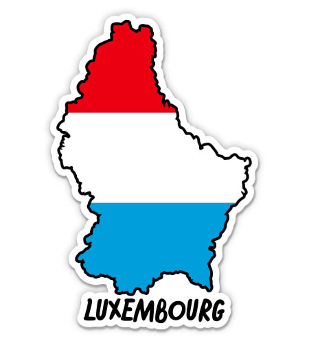 Luxembourg Map with Flag Sticker