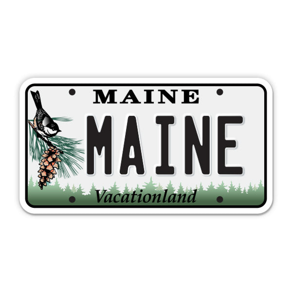 Maine License Plate Style Sticker