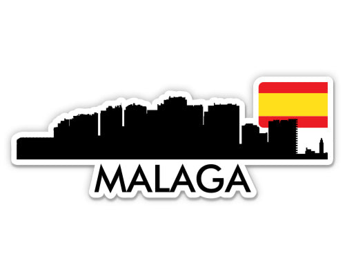 Malaga Spain City Skyline Sticker