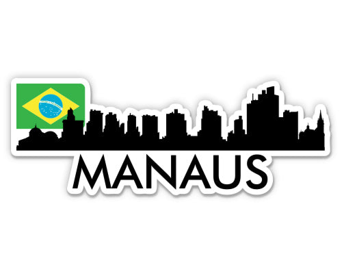 Manaus Brazil City Skyline Country Flag Sticker