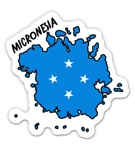 Micronesia Map with Flag Sticker