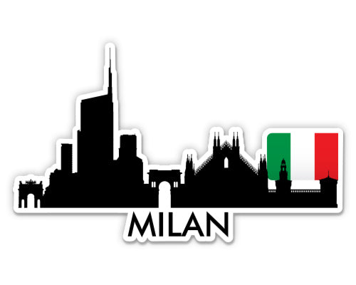 Milan Italy City Skyline Sticker