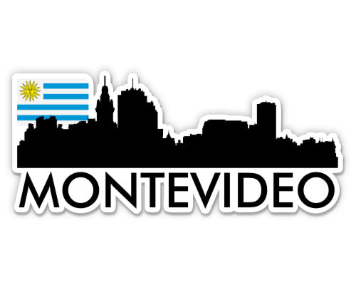 Montevideo Uruguay City Skyline Country Flag Sticker