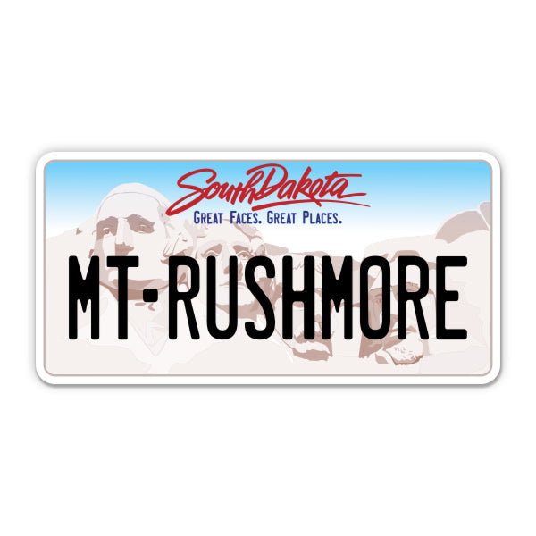 Mount Rushmore South Dakota License Plate Style Sticker