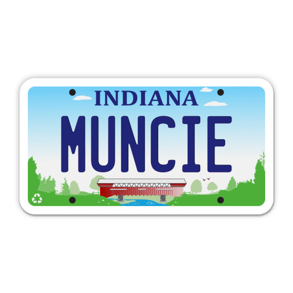 Muncie Indiana License Plate Style Sticker