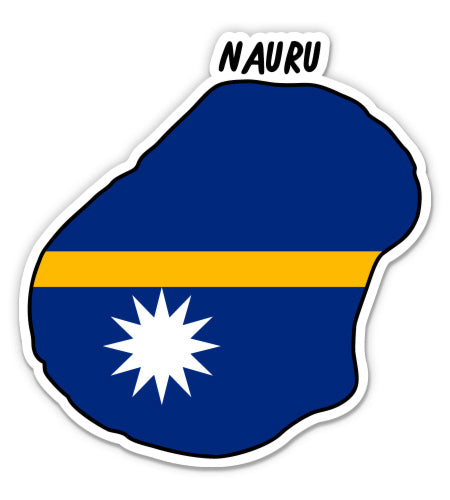 Nauru Map with Flag Sticker