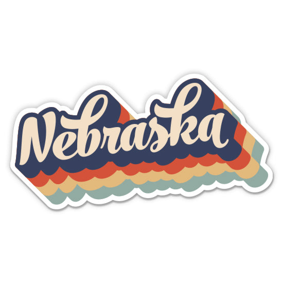 Nebraska Retro Letters Style Sticker
