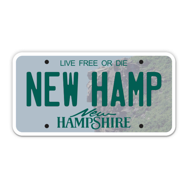 New Hamp New Hampshire License Plate Style Sticker