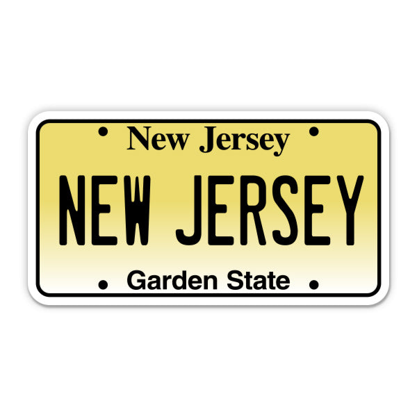 New Jersey License Plate Style Sticker