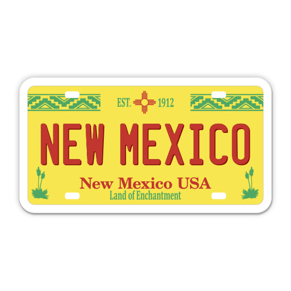 New Mexico License Plate Style Sticker