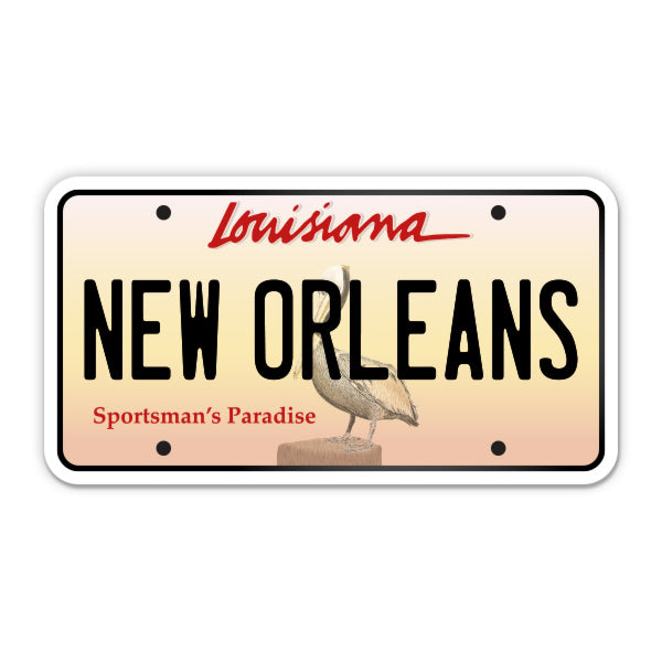 New Orleans Louisiana License Plate Style Sticker