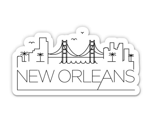 New Orleans Louisiana City Skyline Sticker