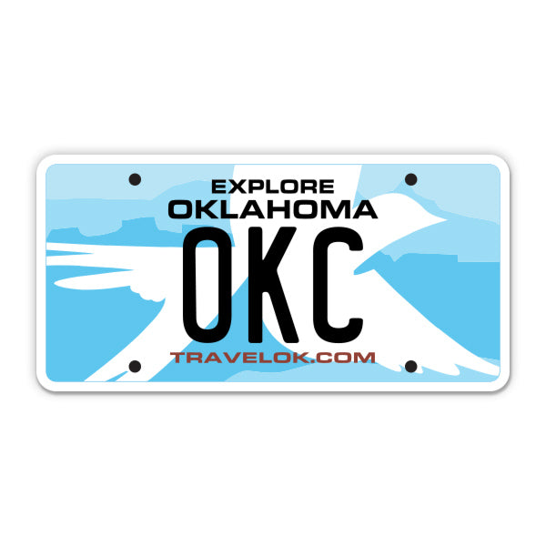 OKC Oklahoma City License Plate Style Sticker