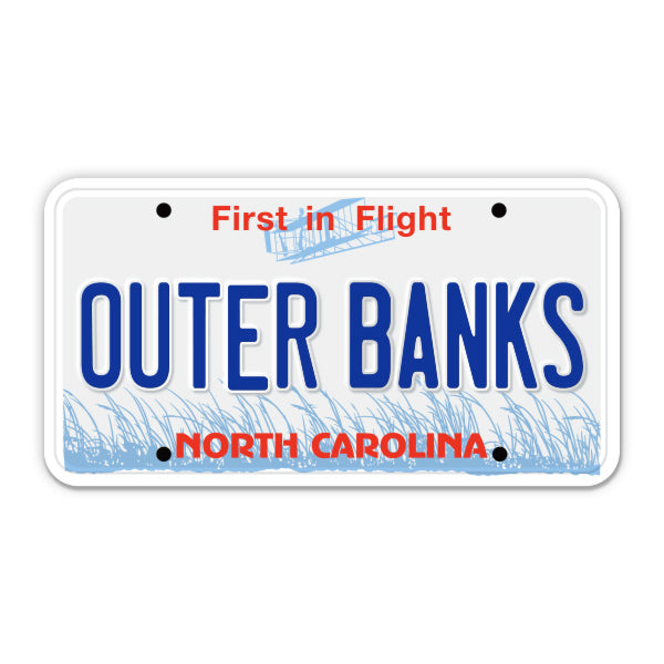 Outer Banks OBX North Carolina License Plate Style Sticker