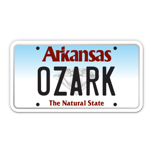 Ozark Arkansas License Plate Style Sticker