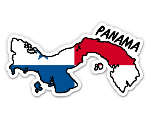Panama Map with Flag Sticker