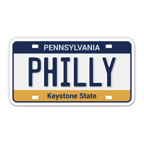Philly Philadelphia Pennsylvania License Plate Style Sticker