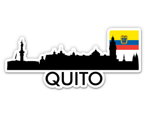 Quito Ecuador City Skyline Country Flag Sticker