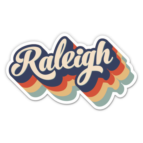 Raleigh North Carolina Retro Sticker