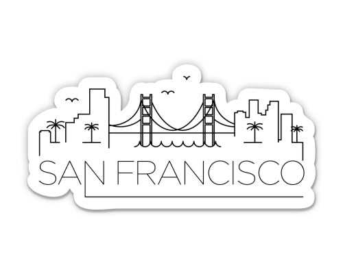 San Francisco California City Skyline Sticker