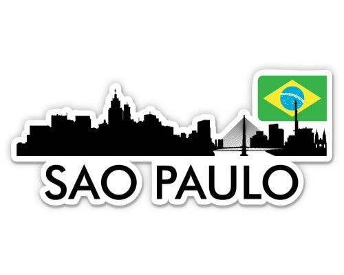 San Paolo Brazil City Skyline Country Flag Sticker