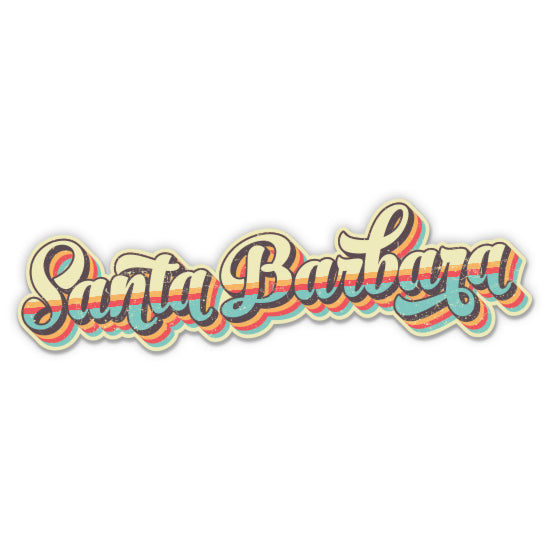 Santa Barbara Retro Surf Style Sticker