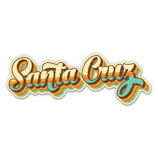 Santa Cruz California Retro Surf Style Sticker