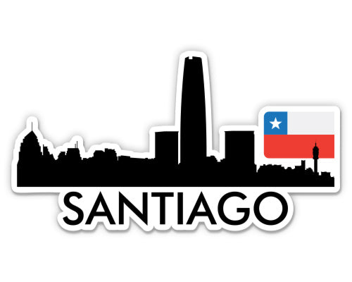 Santiago Chile City Skyline Country Flag Sticker
