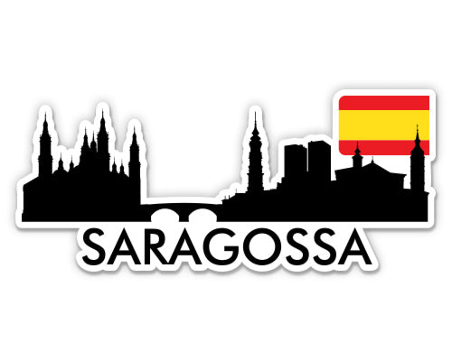 Saragossa Spain City Skyline Sticker