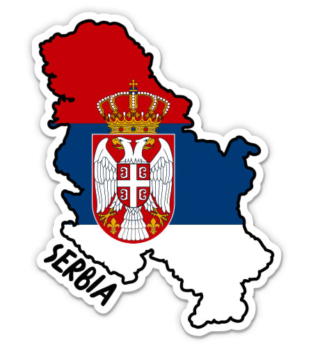 Serbia Map with Flag Sticker