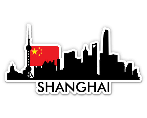 Shanghai China Skyline Sticker