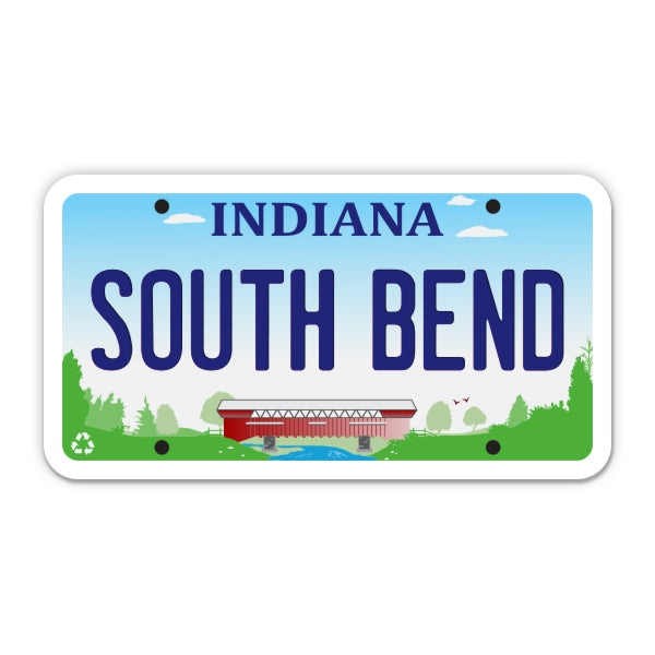 South Bend Indiana License Plate Style Sticker