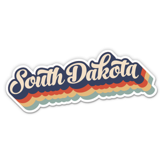 South Dakota Retro Letters Style Sticker