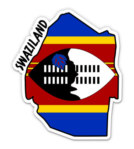 Swaziland Map with Flag Sticker