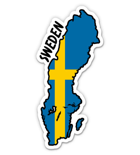 Sweden Map with Flag Sticker