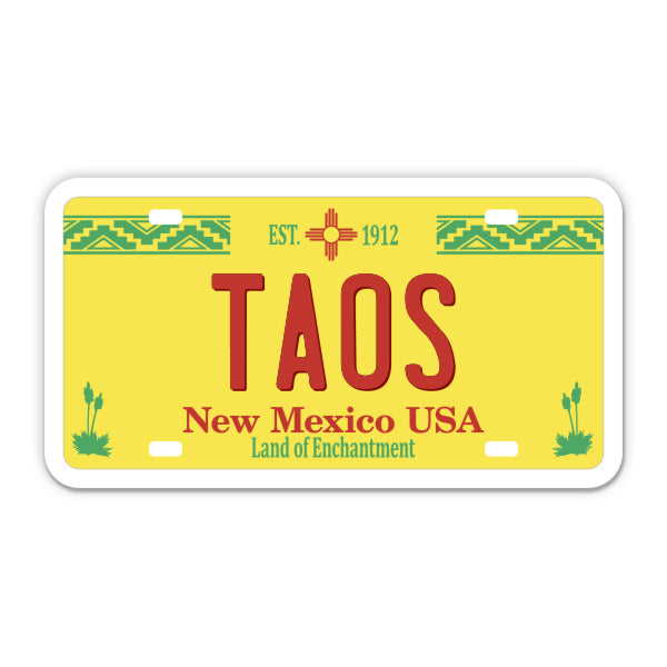 Taos New Mexico License Plate Style Sticker