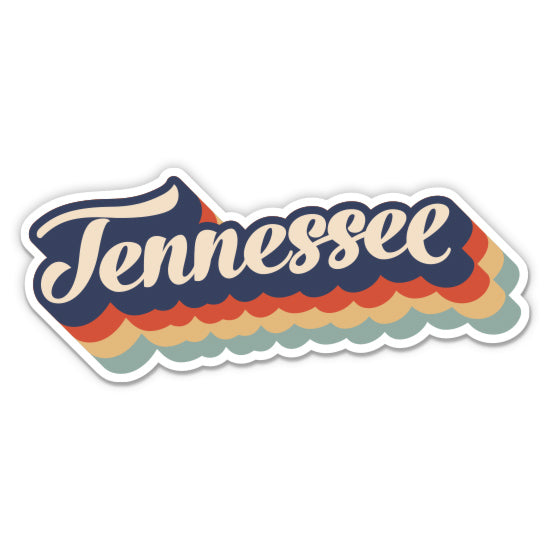 Tennessee Retro Letters Style Sticker