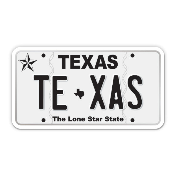 Texas License Plate Style Sticker