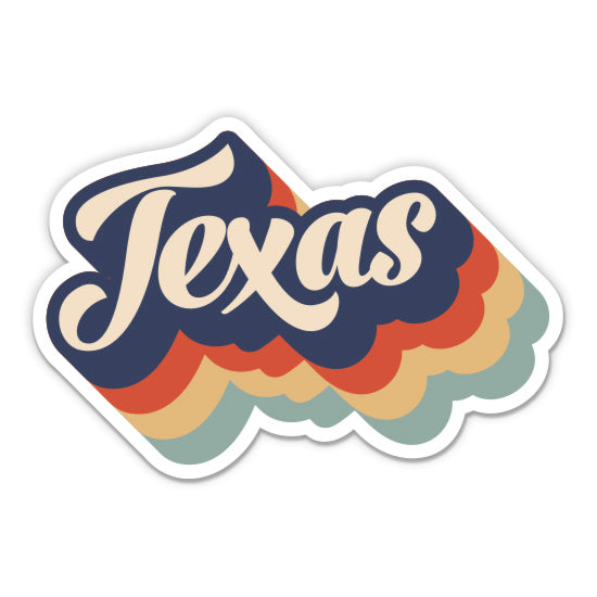 Texas Retro Letters Style Sticker