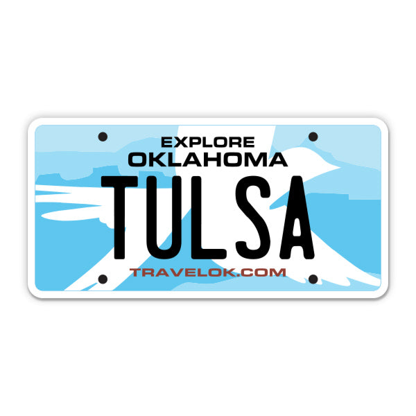 Tulsa Oklahoma License Plate Style Sticker