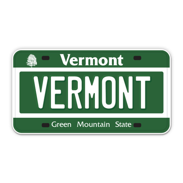 Vermont License Plate Style Sticker