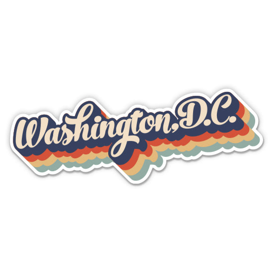 Washington D C Retro Letters Style Sticker