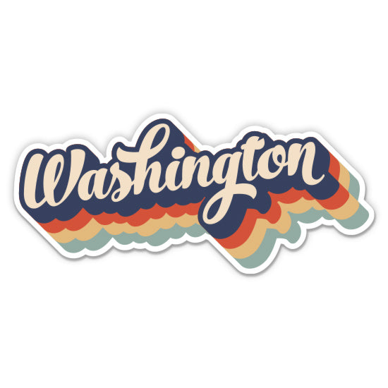 Washington Retro Letters Style Sticker