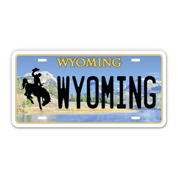 Wyoming License Plate Style Sticker