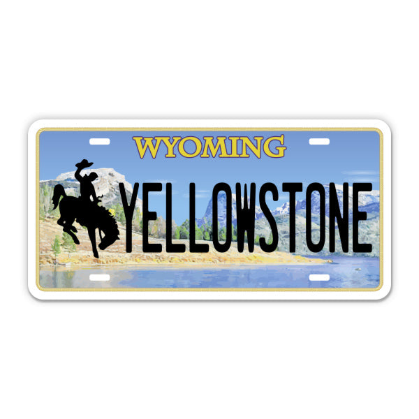 Yellowstone Wyoming License Plate Style Sticker
