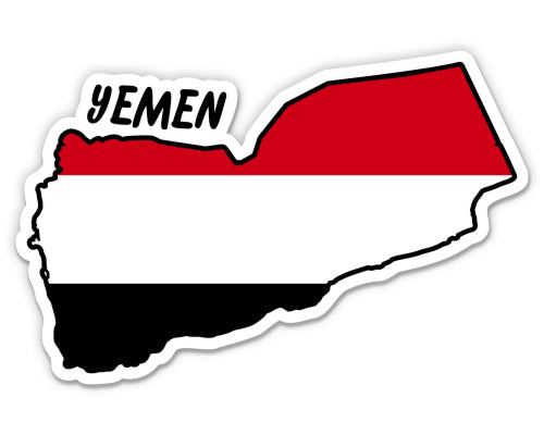 Yemen Map with Flag Sticker