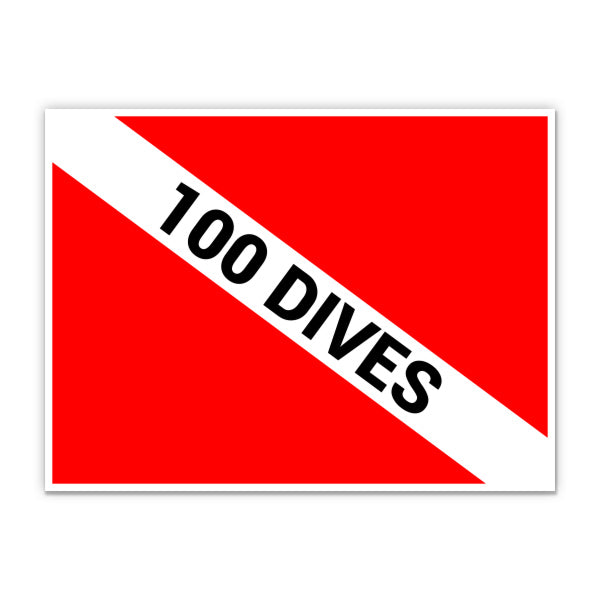 100 Dives Scuba Diver Sticker
