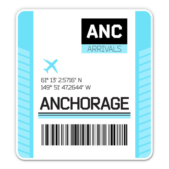 Anchorage Airport Code ANC Luggage Tag Style Sticker