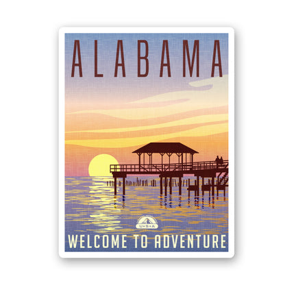 Alabama Travel Poster Style Sticker